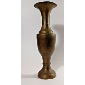 Vtg Brass India Bud Vase Engraved Design 10 Inches